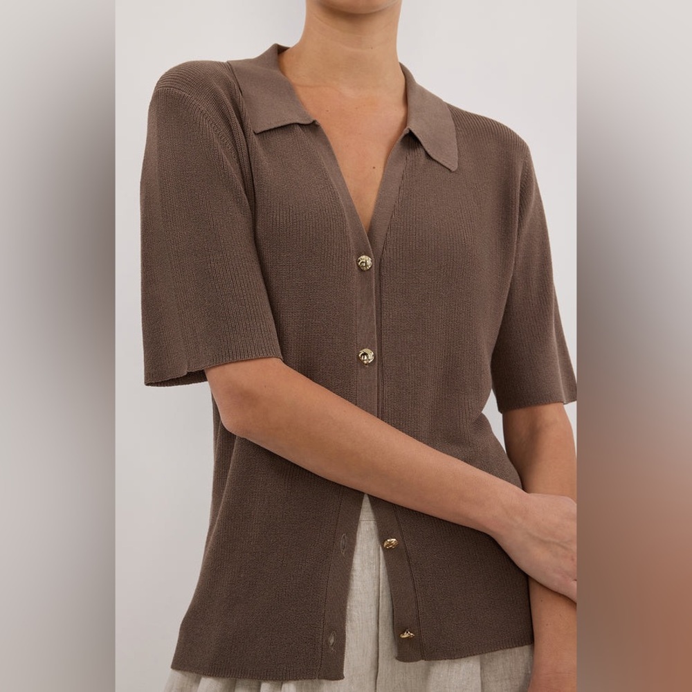 DISSH Brown Button Down Shirt